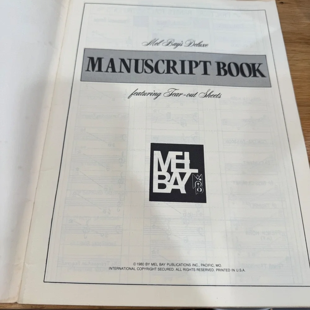 Vintage Mel Bay Deluxe Manuscript Book & Amsco Professional Music Paper Lot 1980